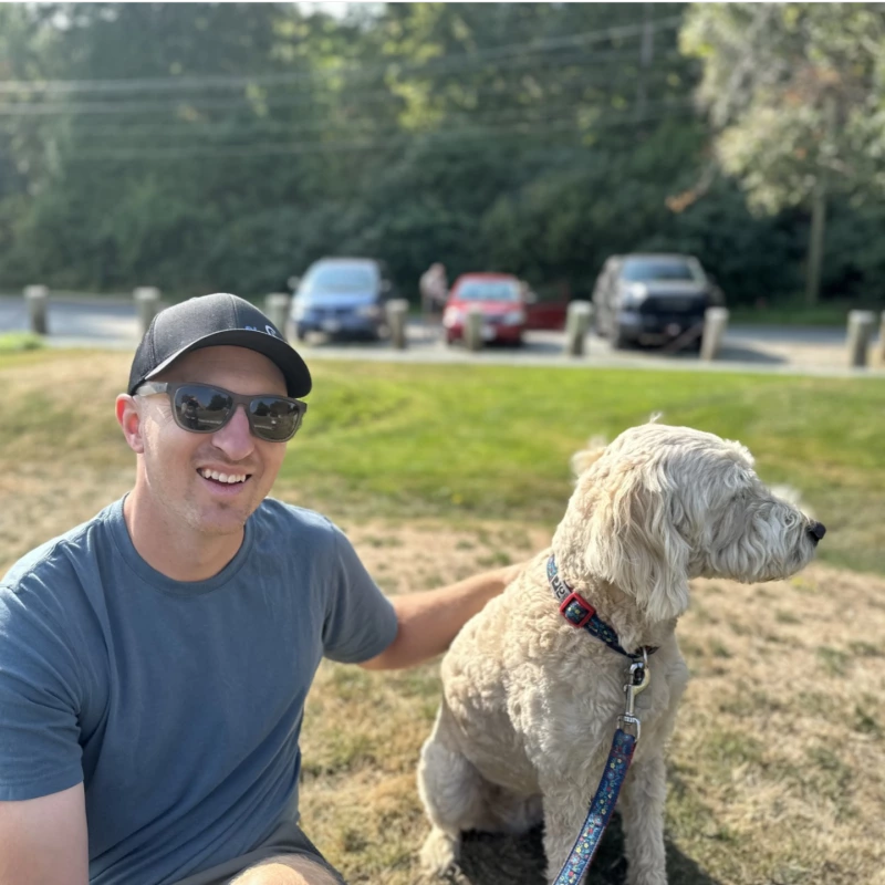 Mike Swanston with his dog